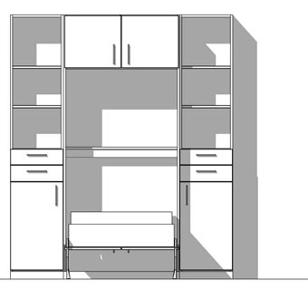 Wandschrank mit Schrank Klappbett