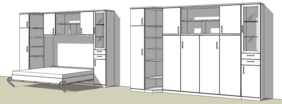 schrankwand mit klappbett