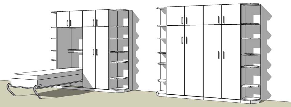 schrankwand mit klappbett
